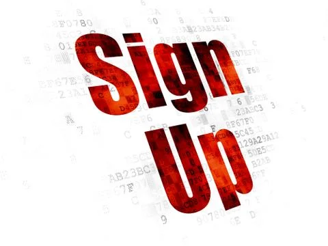 Web design concept: Sign Up on Digital background 스톡 일러스트
