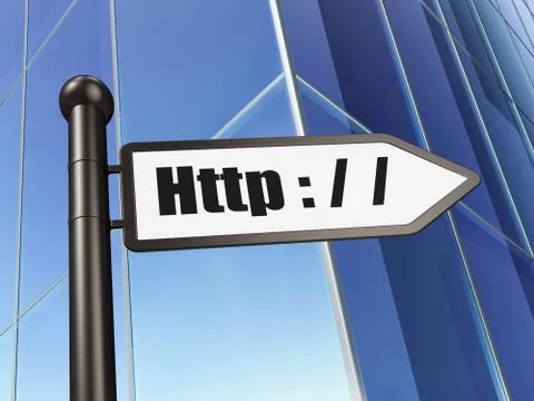 Web design concept: sign Http : / / on Building background Stock-Illustration