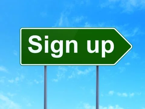 Web design concept: Sign Up on road sign background イラスト素材
