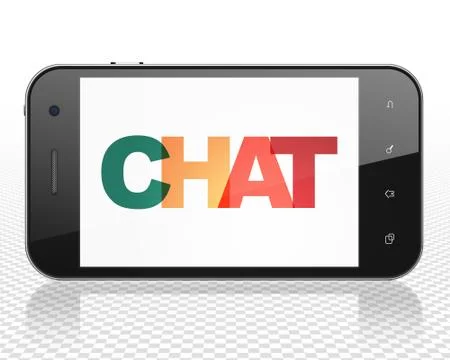 Web design concept: Smartphone with Chat on  display Stock Illustration