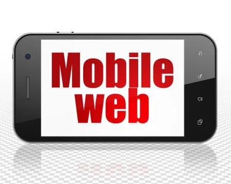 Web design concept: Smartphone with Mobile Web on display 스톡 일러스트