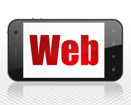 Web design concept: Smartphone with Web on display 스톡 일러스트