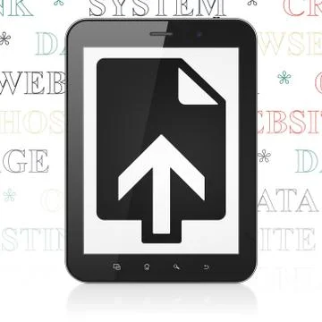Web design concept: Tablet Computer with Upload on display イラスト素材