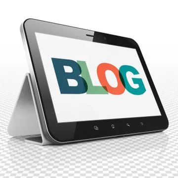 Web design concept: Tablet Computer with Blog on  display Ilustração Stock