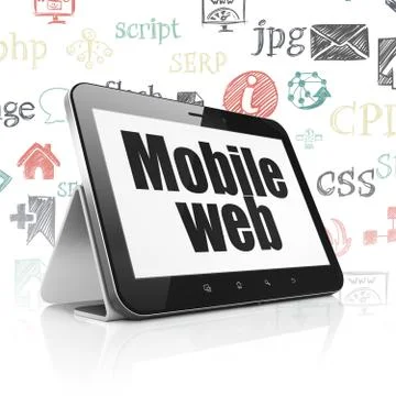 Web design concept: Tablet Computer with Mobile Web on display 스톡 일러스트