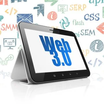 Web design concept: Tablet Computer with Web 3.0 on display Stock Illustration
