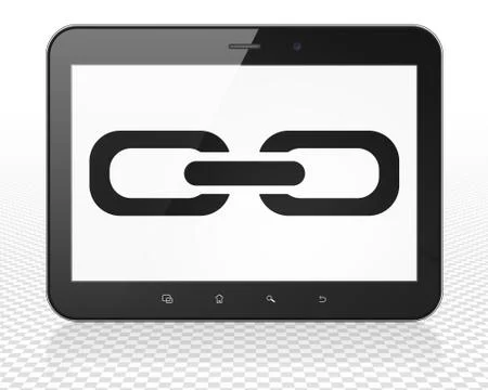 Web design concept: Tablet Pc Computer with Link on display Illustrazione stock