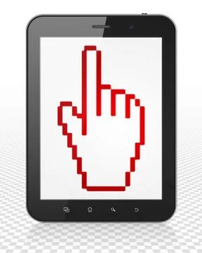 Web design concept: Tablet Pc Computer with Mouse Cursor on display Stock Illustration