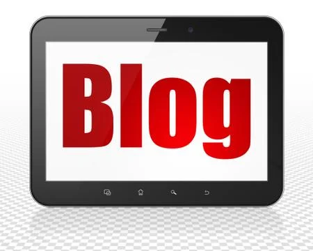 Web design concept: Tablet Pc Computer with Blog on display 스톡 일러스트