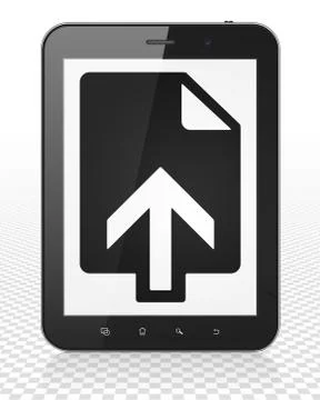 Web design concept: Tablet Pc Computer with Upload on display イラスト素材