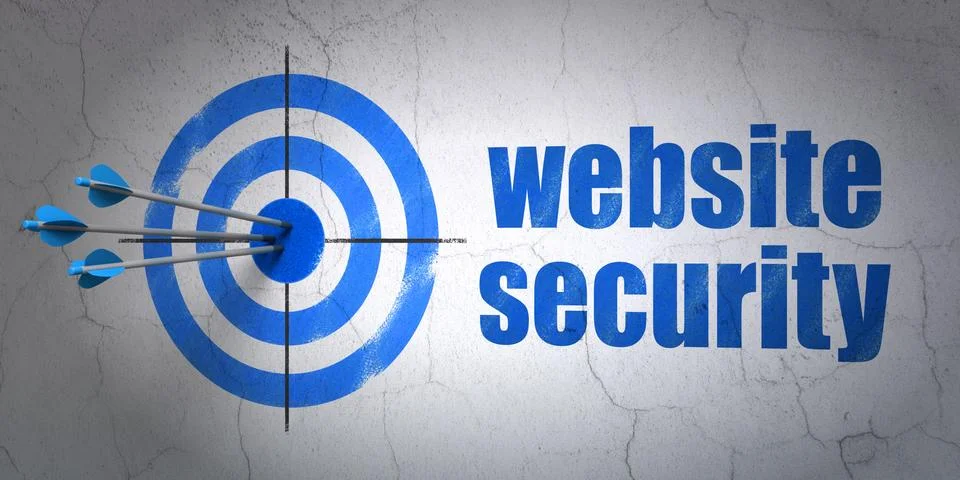 Web design concept: target and Website Security on wall background Stock Illustration