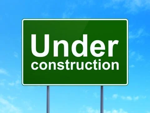 Web design concept: Under Construction on road sign background Illustrazione stock