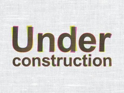 Web design concept: Under Construction on fabric background 스톡 일러스트