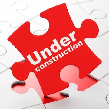 Web design concept: Under Construction on puzzle background 库存插图