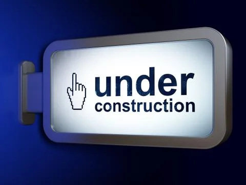 Web design concept: Under Construction and Mouse Cursor on billboard background Illustrazione stock