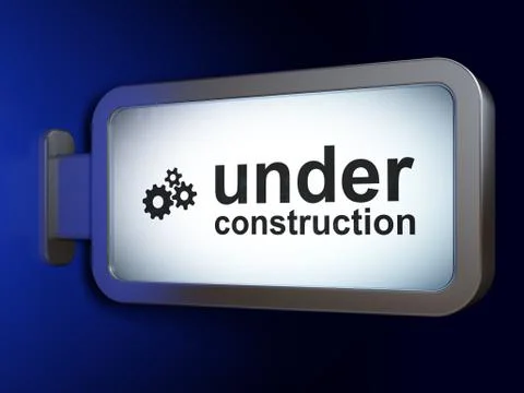 Web design concept: Under Construction and Gears on billboard background Illustrazione stock