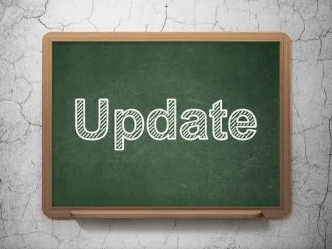 Web design concept: Update on chalkboard background Illustrazione stock