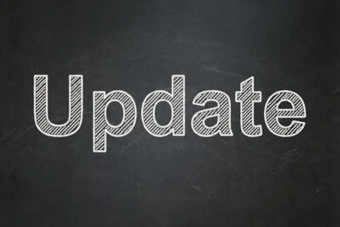 Web design concept: Update on chalkboard background Stock-Illustration