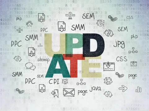 Web design concept: Update on Digital Data Paper background 스톡 일러스트