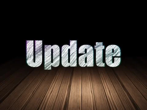 Web design concept: Update in grunge dark room Stock-Illustration