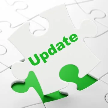 Web design concept: Update on puzzle background Stock Illustration