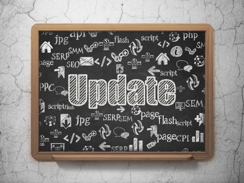 Web design concept: Update on School board background Illustrazione stock