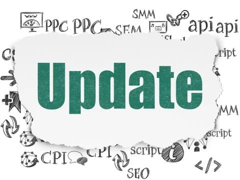 Web design concept: Update on Torn Paper background Stock Illustration