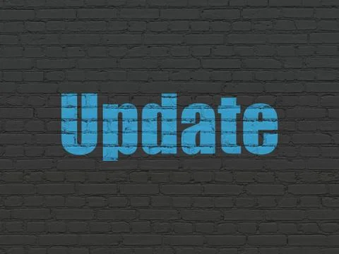 Web design concept: Update on wall background 库存插图