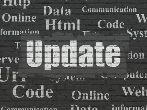 Web design concept: Update on wall background Stock Illustration