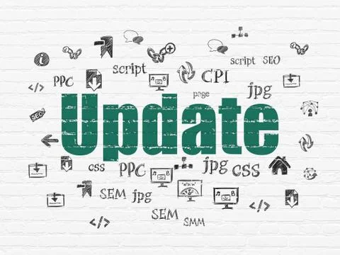 Web design concept: Update on wall background 스톡 일러스트