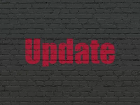 Web design concept: Update on wall background Stock Illustration