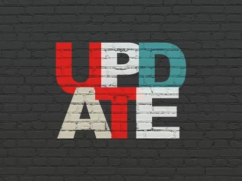 Web design concept: Update on wall background Stockillustratie