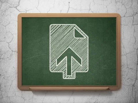 Web design concept: Upload on chalkboard background Illustrazione stock