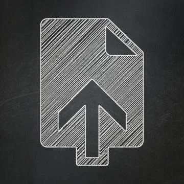 Web design concept: Upload on chalkboard background Illustrazione stock