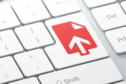 Web design concept: Upload on computer keyboard background Stock Illustration