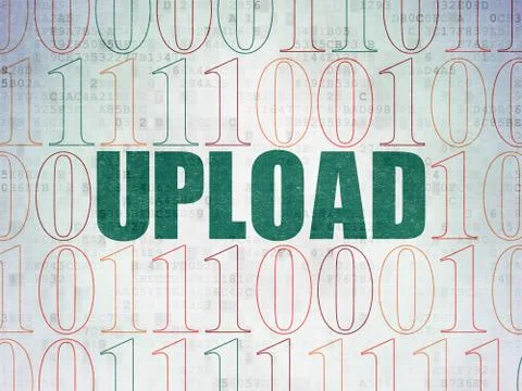 Web design concept: Upload on Digital Data Paper background Illustrazione stock