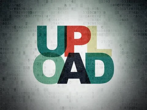 Web design concept: Upload on Digital Data Paper background Stock Illustration