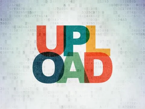 Web design concept: Upload on Digital Data Paper background イラスト素材