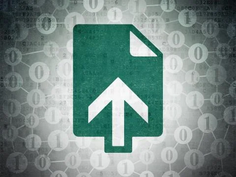 Web design concept: Upload on Digital Data Paper background 스톡 일러스트