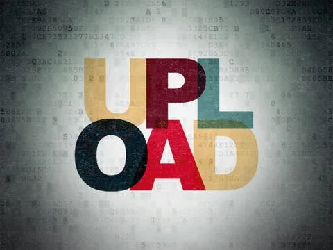 Web design concept: Upload on Digital Data Paper background Stock Illustration