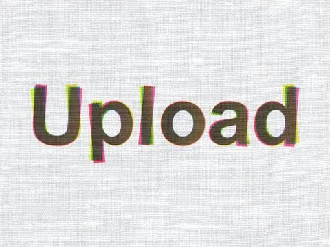 Web design concept: Upload on fabric texture background 스톡 일러스트