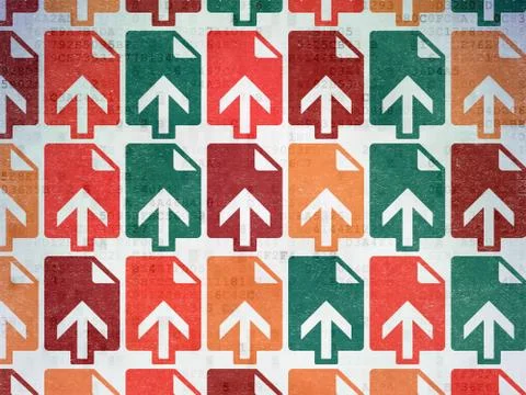 Web design concept: Upload icons on Digital Paper background Stock Illustration