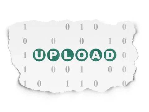 Web design concept: Upload on Torn Paper background 库存插图
