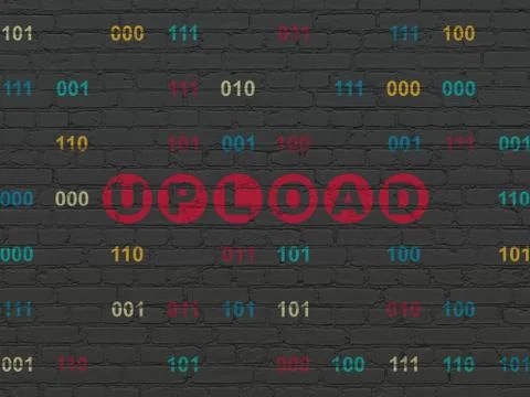 Web design concept: Upload on wall background Illustrazione stock