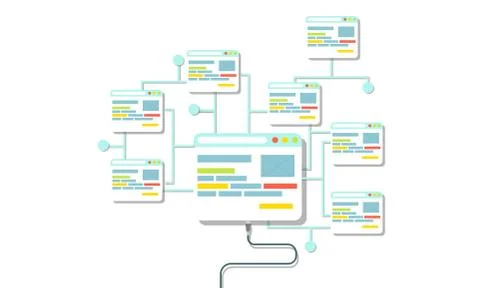 Web design concept vector flat illustration design. Page website building pro Stock Illustration