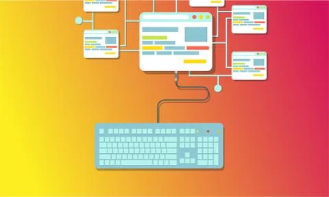 Web design concept vector flat illustration design. Page website building pro Иллюстрация