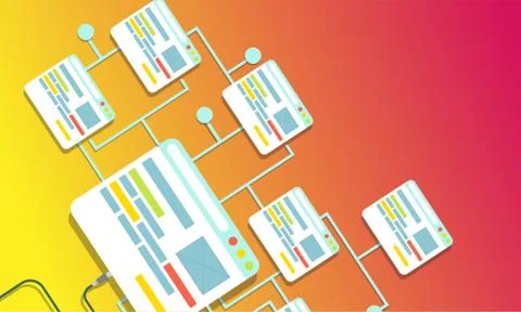 Web design concept vector flat illustration design. Page website building pro Stock Illustration