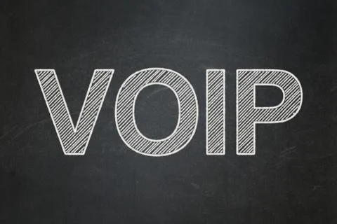 Web design concept: VOIP on chalkboard background Illustrazione stock