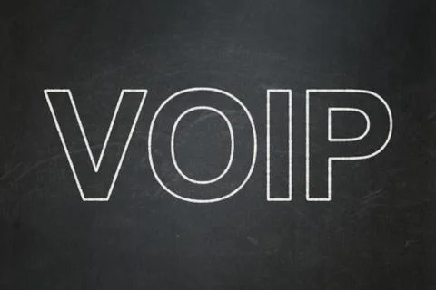 Web design concept: VOIP on chalkboard background Stock Illustration