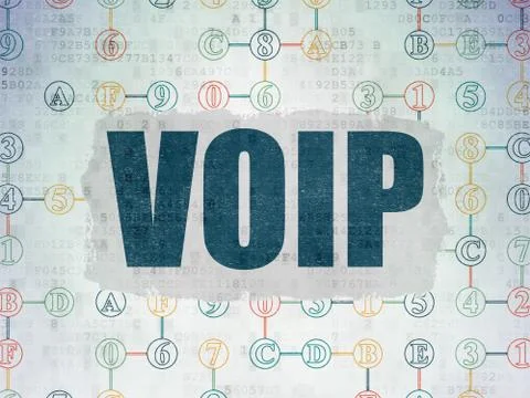 Web design concept: VOIP on Digital Paper background 库存插图
